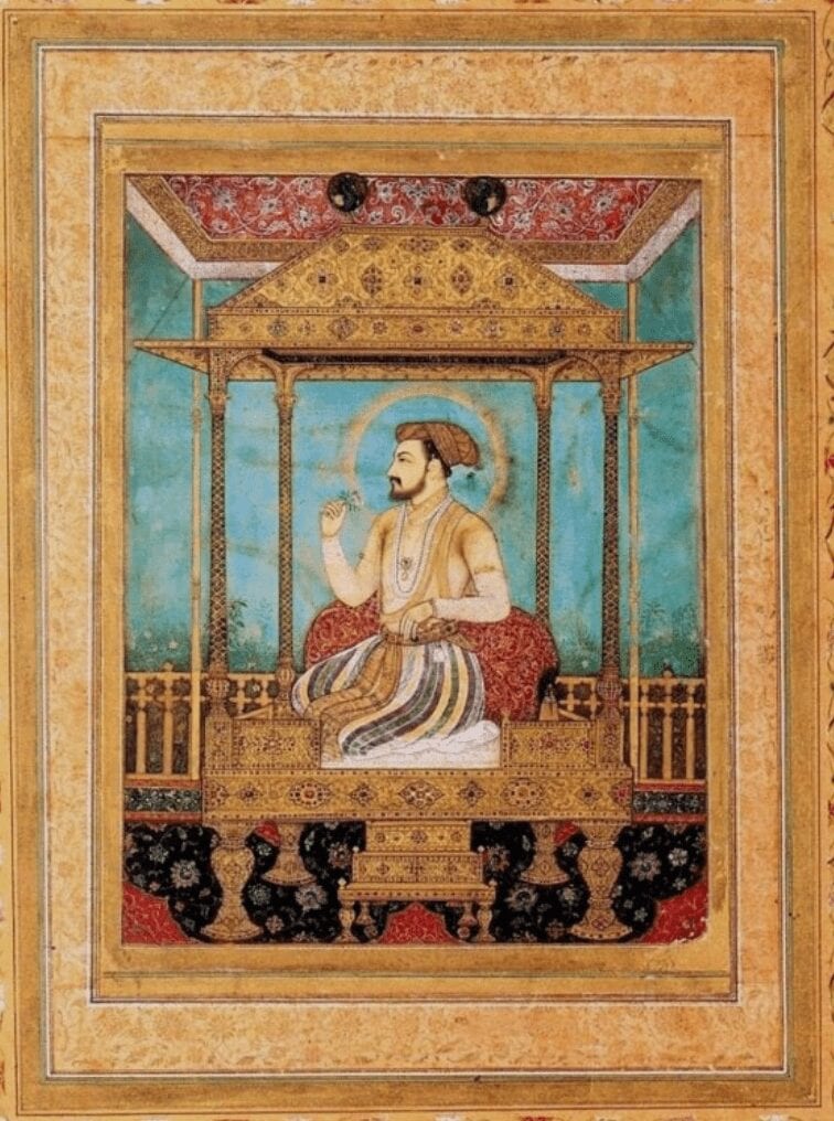 Shah Jahan on the Peacock Throne Akbar Shah diamond