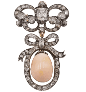 Natural queen conch pearl brooch